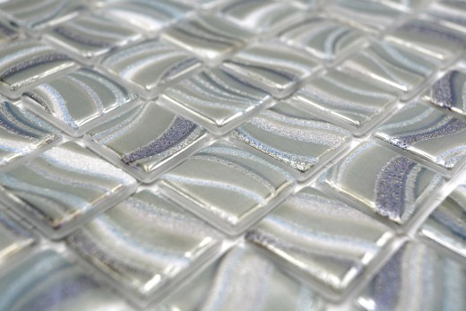 Campione a mano di piastrelle di mosaico piscina mosaico piscina mosaico verde chiaro bluastro metallico parete doccia SPAGNA - MOS220-78256U_m