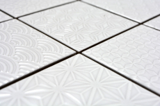 Retro vintage mosaico muro ceramica bianco struttura piastrelle specchio bagno piastrelle muro - MOS22B-0104