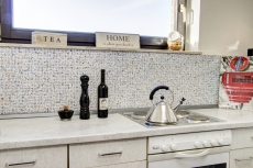 Mosaico di ceramica retro vintage bianco colorato fiori mosaico backsplash MOS18C-1401