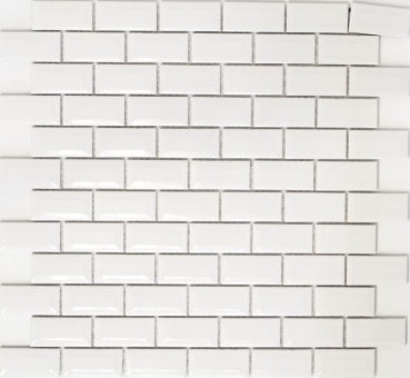 Mini Metro Subway mosaico sfaccettato BIANCO piastrelle di ceramica backsplash cucina MOS26-0102