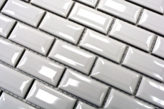 Mini Metro Subway mosaico sfaccettato BIANCO piastrelle di ceramica backsplash cucina MOS26-0102