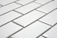 Metro Subway mosaico piastrelle ceramica BIANCO backsplash cucina muro MOS26M-0101_f | 10 mosaico tappetini