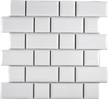 Campione a mano Metro Subway mosaico piastrelle ceramica bianco backsplash cucina muro MOS26WM-0101_m