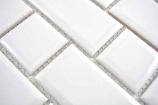Metro Subway piastrelle WHITE facet mosaico piastrelle in ceramica backsplash cucina parete MOS26WM-0101