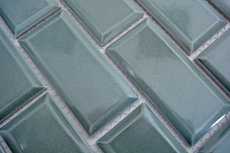 Metro Subway Tiles Petrol Grey Green Facet Mosaic Tile Ceramic Tile Backsplash Kitchen Wall MOS26M-0218