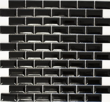 Campione a mano Mini Metro Subway mosaico piastrelle ceramica nero backsplash cucina MOS26-0302_m