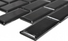 Campione a mano Metro Subway mosaico piastrelle ceramica backsplash cucina nero MOS26M-0303_m