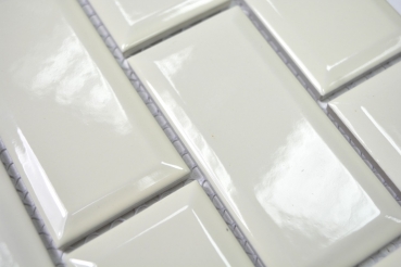 Campione a mano Metro Subway mosaico piastrelle ceramica avorio backsplash cucina MOS26-0119IM_m