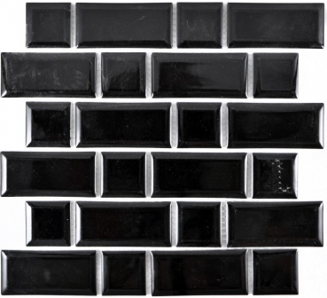 Metro Subway Tiles Black Facet Mosaic Tile Ceramic Tile Backsplash Cucina MOS26WM-0301