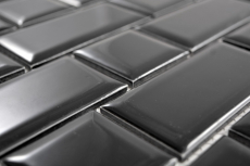 Metro Subway Tiles Black Facet Mosaic Tile Ceramic Tile Backsplash Cucina MOS26WM-0301