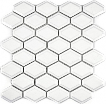 Piastrella a mosaico decorata a mano in ceramica diamante metro bianco opaco backsplash cucina MOS13MD-0111_m