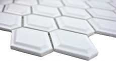 Piastrella a mosaico decorata a mano in ceramica diamante metro bianco opaco backsplash cucina MOS13MD-0111_m