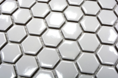 Modello a mano mosaico piastrelle ceramica esagono bianco lucido piastrelle backsplash cucina MOS11A-0102_m