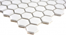 Modello a mano mosaico piastrelle ceramica esagono bianco lucido piastrelle backsplash cucina MOS11A-0102_m