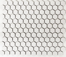 Piastrella di mosaico esagonale in ceramica mini bianco opaco parete doccia piastrella parete bagno piastrella cucina - MOS11A-0111