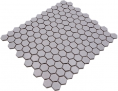 Piastrella di mosaico esagonale in ceramica mini bianco opaco parete doccia piastrella parete bagno piastrella cucina - MOS11A-0111