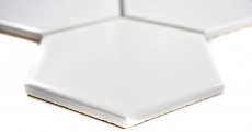 Modello a mano mosaico piastrella ceramica esagono bianco lucido cucina piastrella WC bagno piastrella MOS11F-0101_m