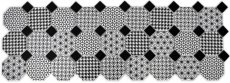 Mosaico dipinto a mano in ceramica ottagonale MISTO bianco lucido nero mosaico parete cucina MOSOcta-0301_m