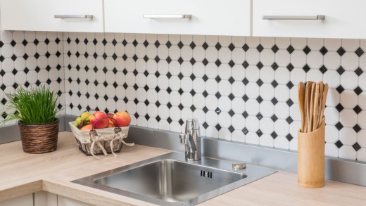 Piastrella di mosaico ottagonale ceramica bianco opaco nero lucido piastrella da parete bagno MOS13-OctaG468