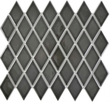 Mosaico dipinto a mano in ceramica diamante nero lucido doccia splashback piastrelle backsplash cucina MOS13-DS0301_m