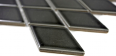 Mosaico dipinto a mano in ceramica diamante nero lucido doccia splashback piastrelle backsplash cucina MOS13-DS0301_m