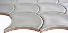 Piastrella di mosaico dipinta a mano in ceramica grigio ventaglio pietra grigio lucido MOS13-FS02_m