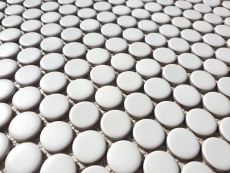 Pulsante mosaico LOOP rotondo bianco lucido parete cucina doccia BAGNO MOS10-0102