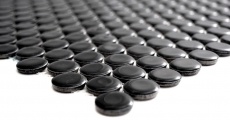Pulsante mosaico LOOP mosaico rotondo nero lucido parete cucina doccia BAGNO MOS10-0300