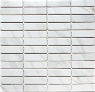 Piastrella a mosaico decorata a mano Rivestimento in ceramica effetto pietra bianca per cucina MOS24-STSO01_m