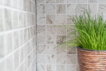 Piastrella di mosaico dipinta a mano effetto pietra naturale grigio beige texture backsplash MOS16-HWA4LG_m