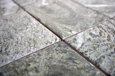 Piastrella di mosaico dipinta a mano in ceramica effetto pietra texture grigio backsplash cucina MOS22-HWA9GY_m