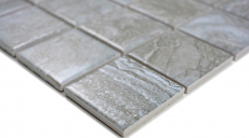 Piastrella a mosaico aspetto pietra naturale grigio scuro strutturato backsplash cucina MOS16-0208_f | 10 tappetini a mosaico