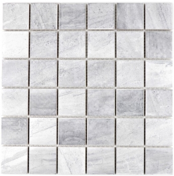 Piastrella a mosaico effetto pietra naturale struttura travertino grigio backsplash MOS16-0211_f | 10 tappetini a mosaico