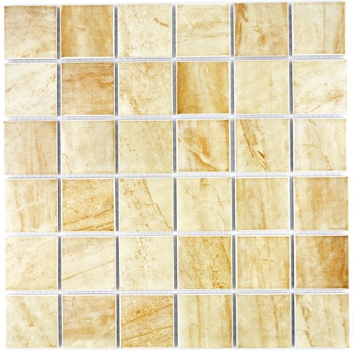 Piastrella a mosaico aspetto pietra naturale texture travertino beige giallo piastrella da parete MOS16-1202_f | 10 tappetini a mosaico