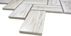 Piastrella a mosaico in ceramica beige a spina di pesce legno chiaro backsplash cucina MOS24-2002_f