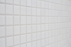 Mosaico ceramico bianco opaco per vasca da bagno Piastrella per cucina MOS18-0111