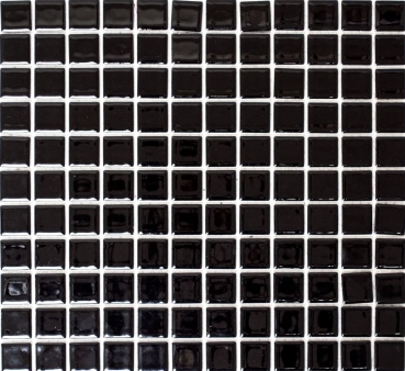 Piastrella di mosaico dipinta a mano in ceramica NERO LUCIDO parete backsplash cucina MOS18-0302_m
