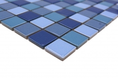 Mosaico in ceramica blu verde turchese lucido MOS18-0408