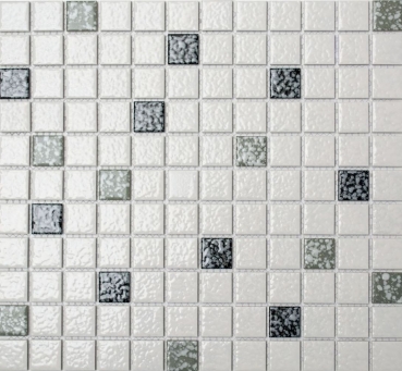 Mosaico ceramico bianco nero grigio strutturato piastrelle di mosaico bagno MOS18-0307