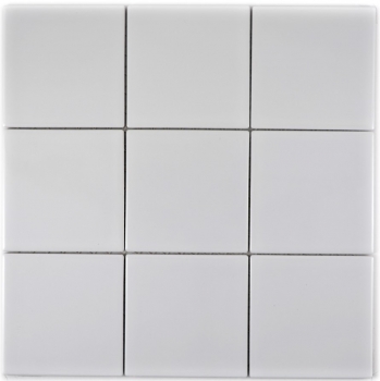 Piastrella di mosaico dipinta a mano in ceramica bianca lucida backsplash cucina MOS23-0101_m
