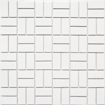 Piastrella a mosaico in ceramica mulino a vento bianco lucido piastrelle da cucina piastrelle da parete MOS24-CWM7WG_f