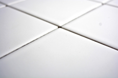 Piastrella a mosaico in ceramica bianca opaca per vasca da bagno MOS23-0111_f