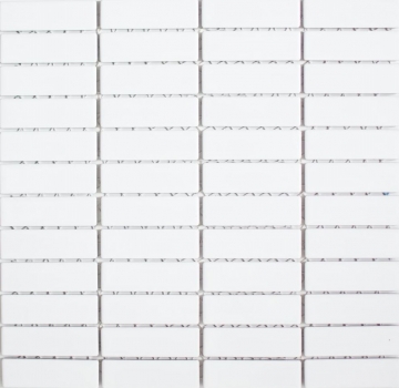 Piastrella a mosaico Rod in ceramica bianca opaca per vasca da bagno MOS24-0111