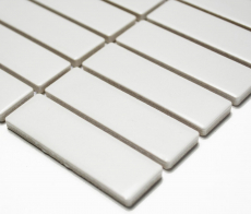 Piastrella a mosaico Rod in ceramica bianca opaca per vasca da bagno MOS24-0111