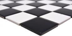 Piastrella di ceramica a mosaico bianco nero opaco backsplash a scacchiera MOS16-CD202