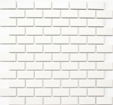 Rivestimento per bagno in mosaico composito in ceramica mattone bianco opaco MOS24-03WM