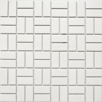 Rivestimento del bagno in ceramica a mosaico decorato a mano con mulino a vento bianco opaco MOS24-CWM07WM_m