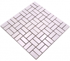 Piastrella di mosaico Windmill in ceramica bianca opaca per vasca da bagno - MOS24-CWM07WM