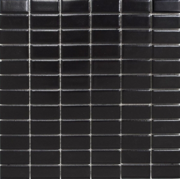 Piastrella a mosaico con motivo a mano aste in ceramica nero opaco piastrella WC bagno MOS24B-0311_m