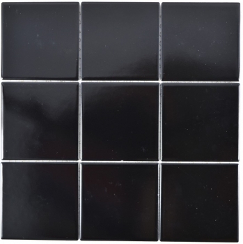 Piastrella di mosaico a mano ceramica nera opaca piastrella WC bagno MOS23-0311_m